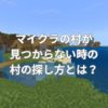 マイクラの村が見つからない時の村の探し方とは？