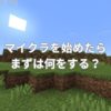 マイクラを始めたらまずは何をする？