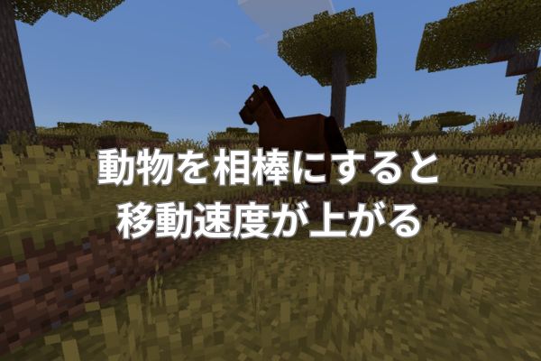 動物を相棒にすると移動速度が上がる