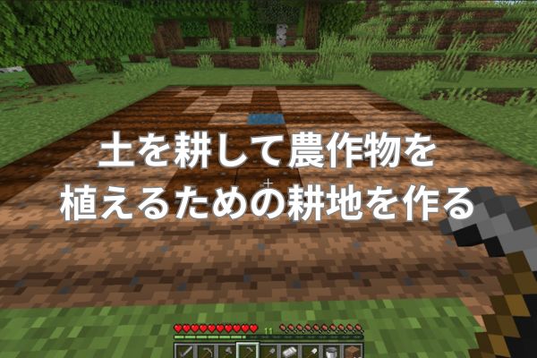土を耕して農作物を植えるための耕地を作る