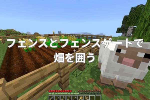 フェンスとフェンスゲートで畑を囲う