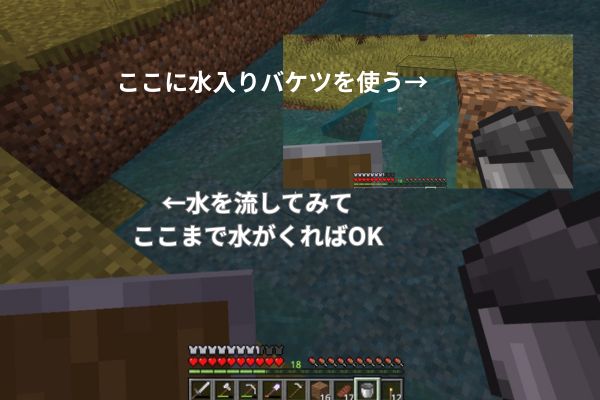 アイアンゴーレムトラップに水を流してみる