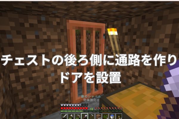 チェストの後ろ側に通路を作りドアを設置