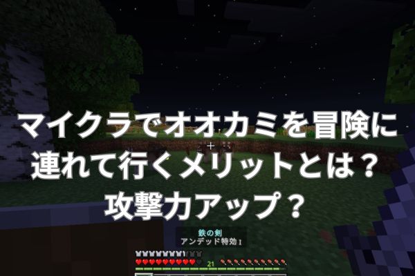 マイクラでオオカミを冒険に連れて行くメリットとは？攻撃力アップ？