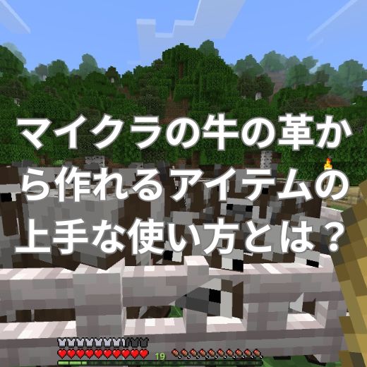 マイクラの牛の革から作れるアイテムの上手な使い方とは？