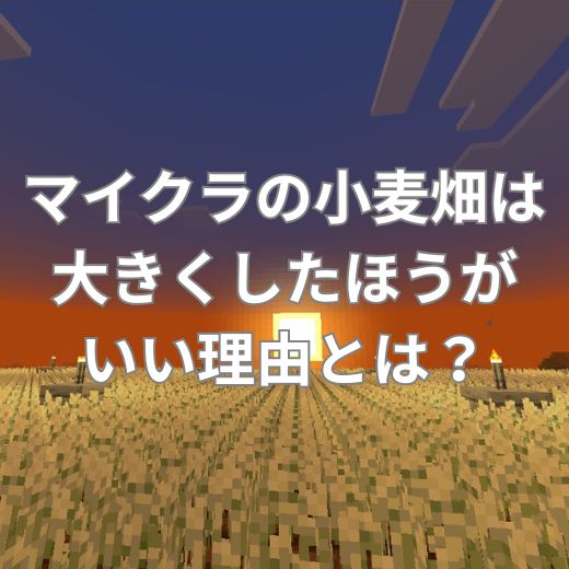 マイクラの小麦畑は大きくしたほうがいい理由とは？