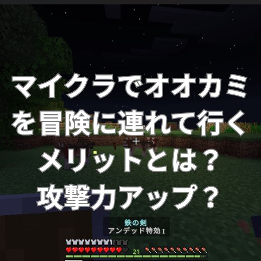 マイクラでオオカミを冒険に連れて行くメリットとは？攻撃力アップ？