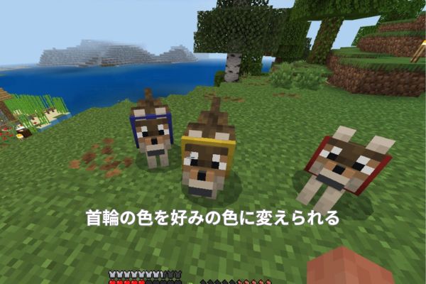 オオカミの首輪の色を好みの色に変えられる