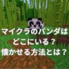マイクラのパンダはどこにいる？懐かせる方法とは？