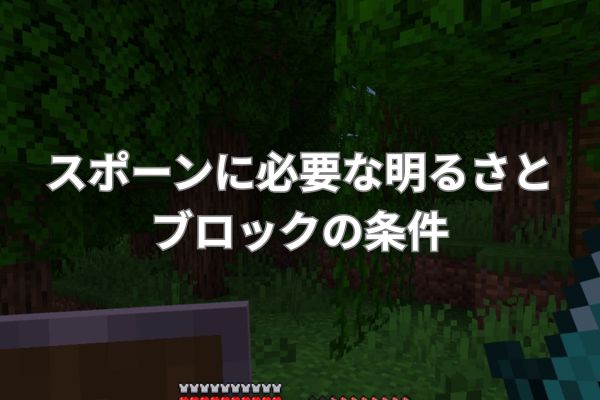 スポーンに必要な明るさとブロックの条件