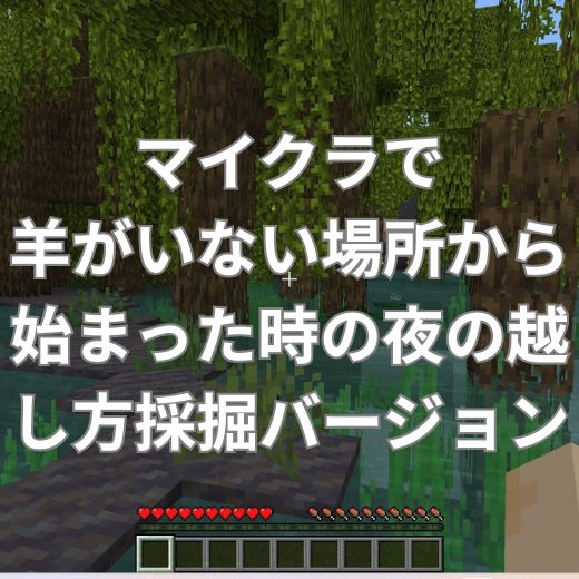 マイクラで羊がいない場所から始まった時の夜の越し方採掘バージョンとは？